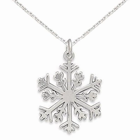 For Him Lacy Snowflake Necklace Sterling Silver, Chain Included