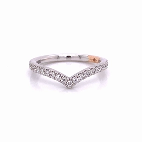 Layer Ready A. JAFFE Contour Diamond Wedding Ring in 14K White/Rose Gold (0.26ctw)