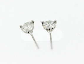 Minimal Detail Bremer Jewelry 1 1/2ctw Round Solitaire/Stud Diamond Earrings in 14K White Gold (1.45ctw)