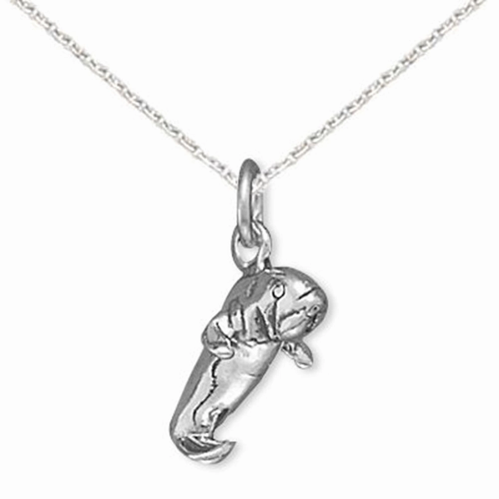classic accessory Manatee Charm Pendant Necklace Sterling Silver - Chain included