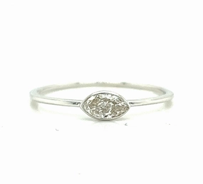 Marquise Diamond Stackable Fashion Ring in 18K White Gold (.21ctw) Captivating Accent