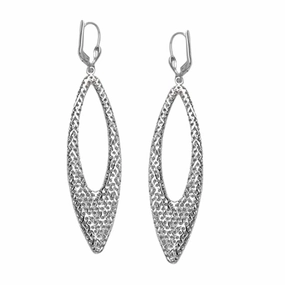 Stylish Embellishment Lightweight Detail Marquise Laser-cut Drop Earrings Silver Nontarnish Lever