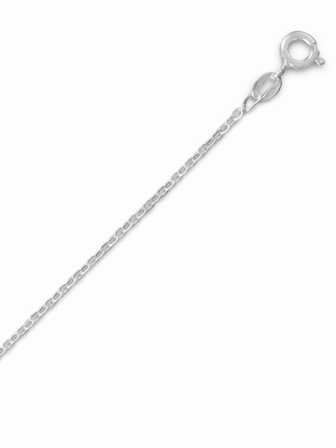 Lucky Charm Modern Accessory Open Cable Chain Necklace 1.5mm Wide Sterling Silver