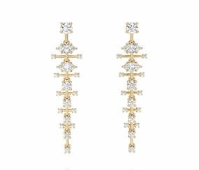 Noam Carver Latis Collection Marquise Dangle Diamond Earrings in 14K Yellow Gold (1.92ctw) Fashion Craft