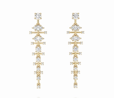 Noam Carver Latis Collection Marquise Dangle Diamond Earrings in 14K Yellow Gold (1.92ctw) Fashion Craft