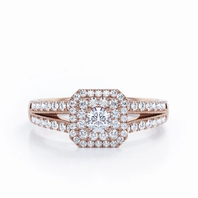 Timeless Decoration Elite Choice Milgrain 1 Ct Round Diamond Split Shank Engagement Ring