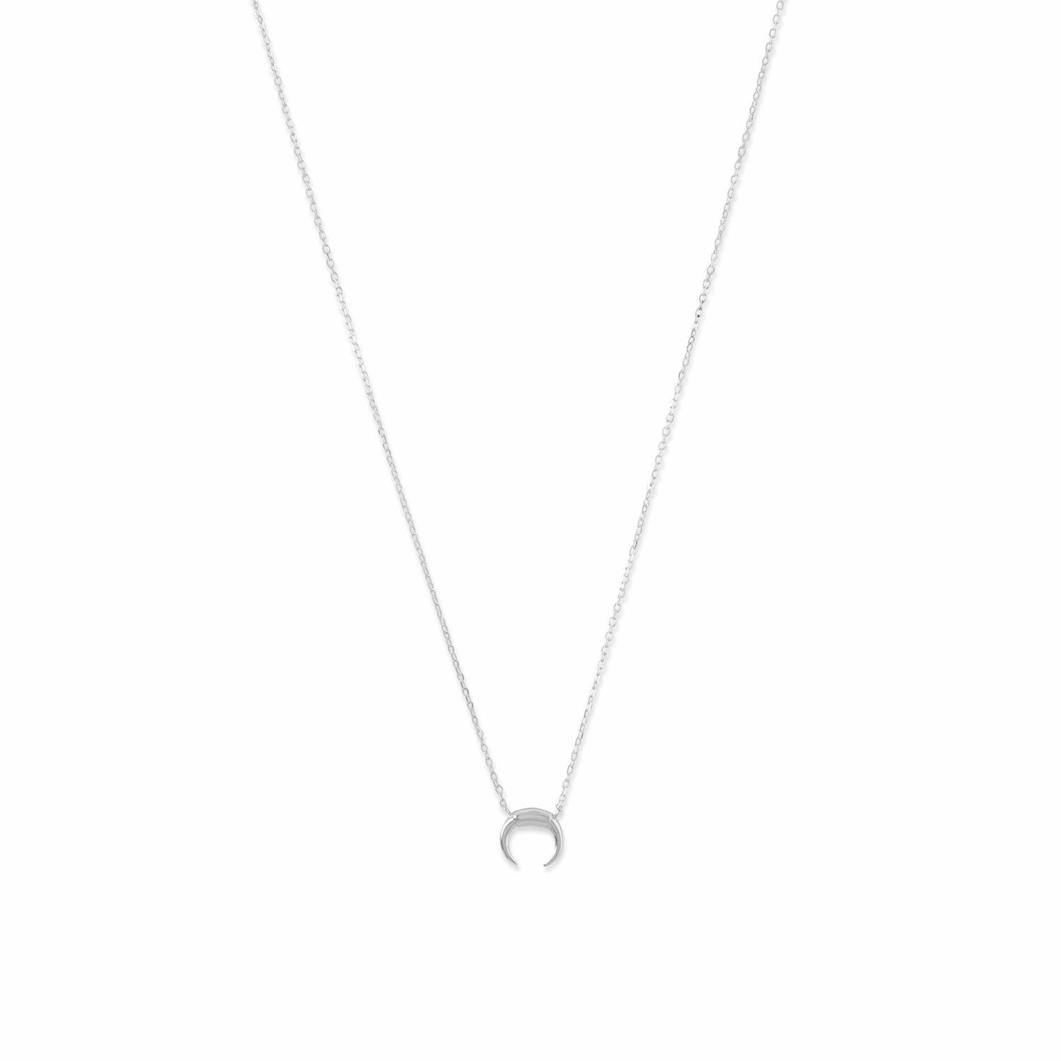 high-end design Young Professional Mini Crescent Naja Necklace Rhodium on Sterling Silver - Adjustable Length