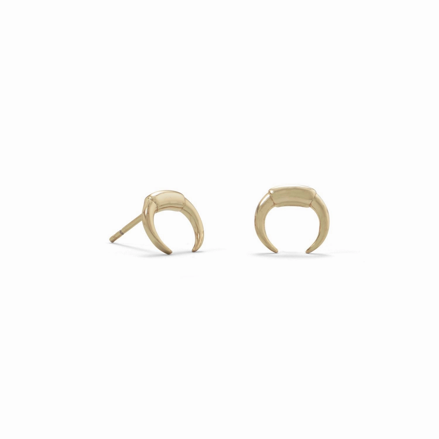 Magnificent Ornament Crescent Naja Stud Earrings Gold-plated Sterling Silver