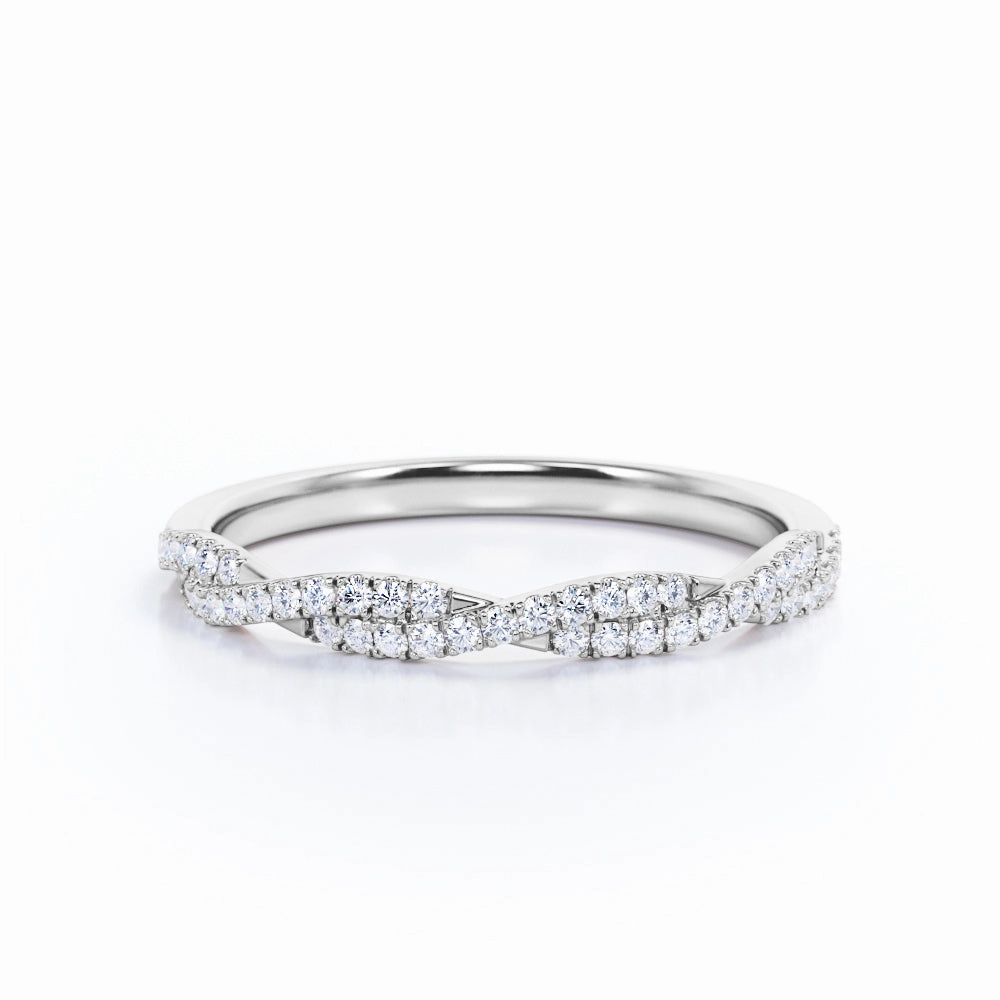 Half-Eternity 0.15 Carat Round Pave Infinity Wedding Band Secure Statement