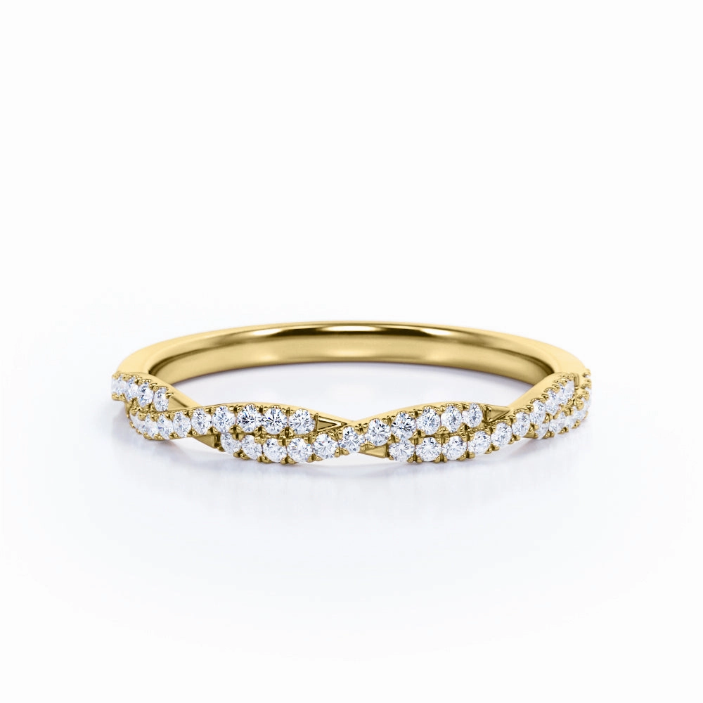 Half-Eternity 0.15 Carat Round Pave Infinity Wedding Band Bridal Present