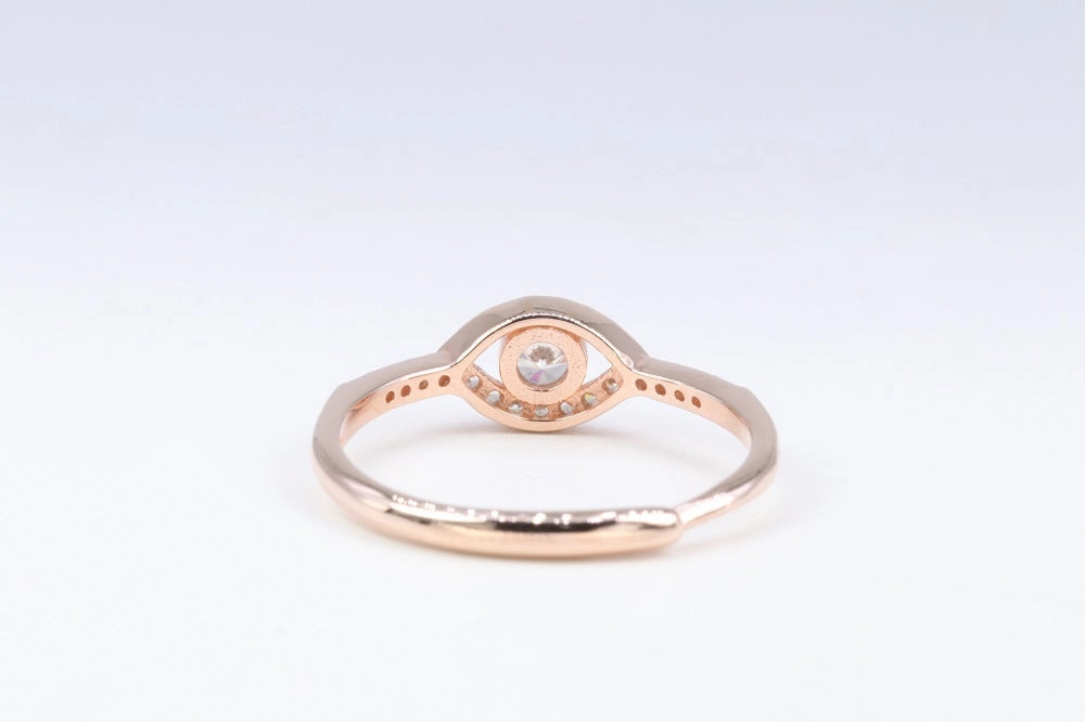 Durable Symbol Evil Eye 0.5 Ct Round Cut Diamond Promise Ring