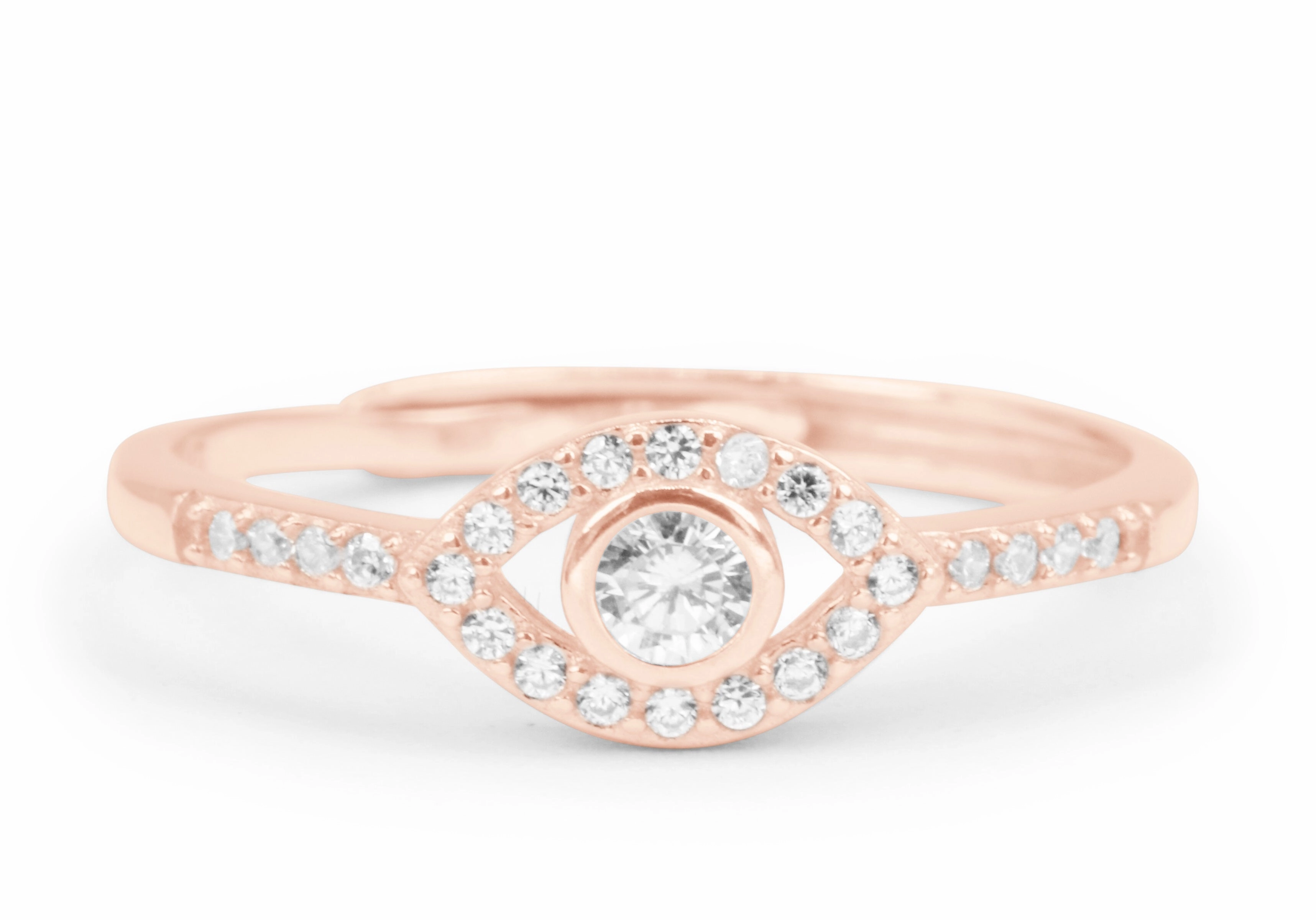 Evil Eye 0.5 Ct Round Cut Diamond Promise Ring Glow Effect Daily Motion