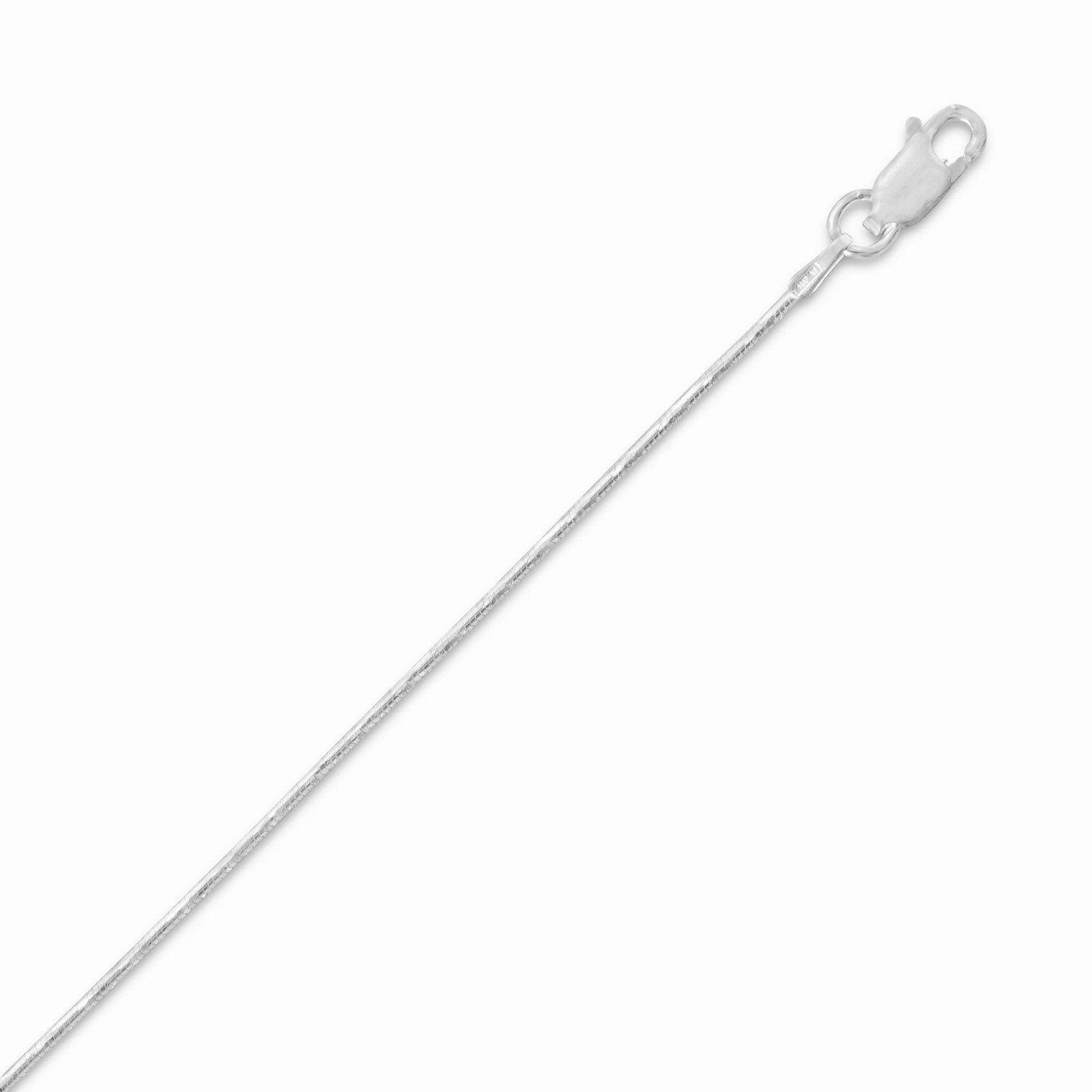 Lightweight Adornment Diamond-cut Snake Chain 1mm Sterling Silver Necklace