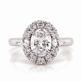 Oval Diamond Engagement Ring Setting in White Gold Designer Craft Refined Pieces