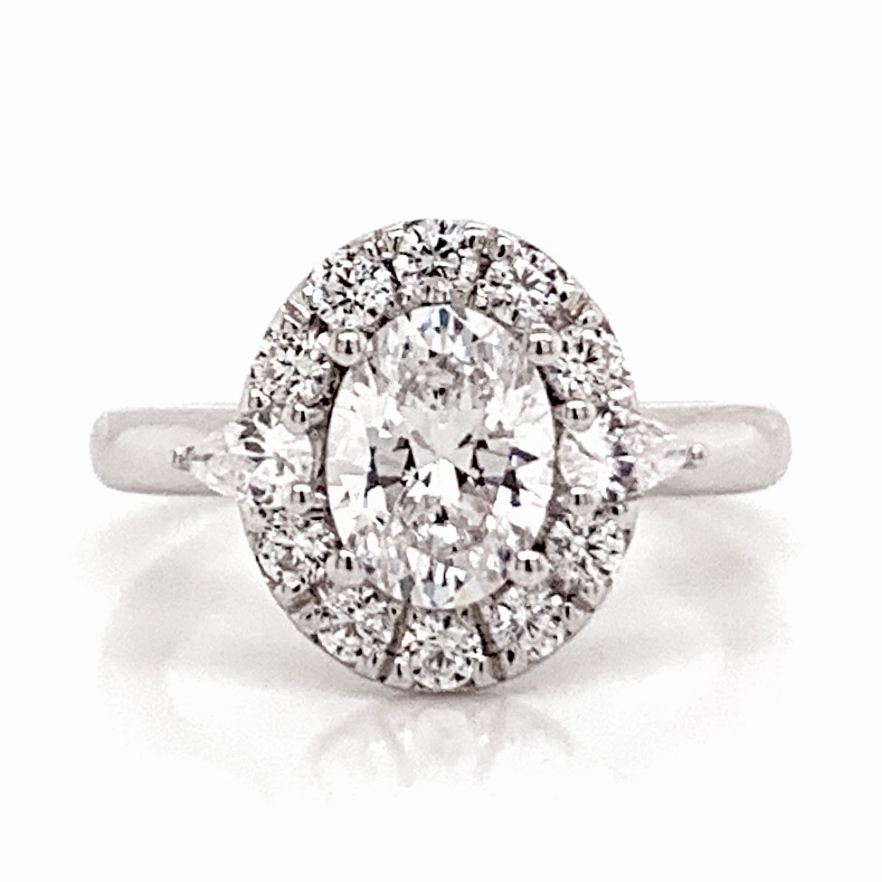 Oval Diamond Engagement Ring Setting in White Gold Designer Craft Refined Pieces