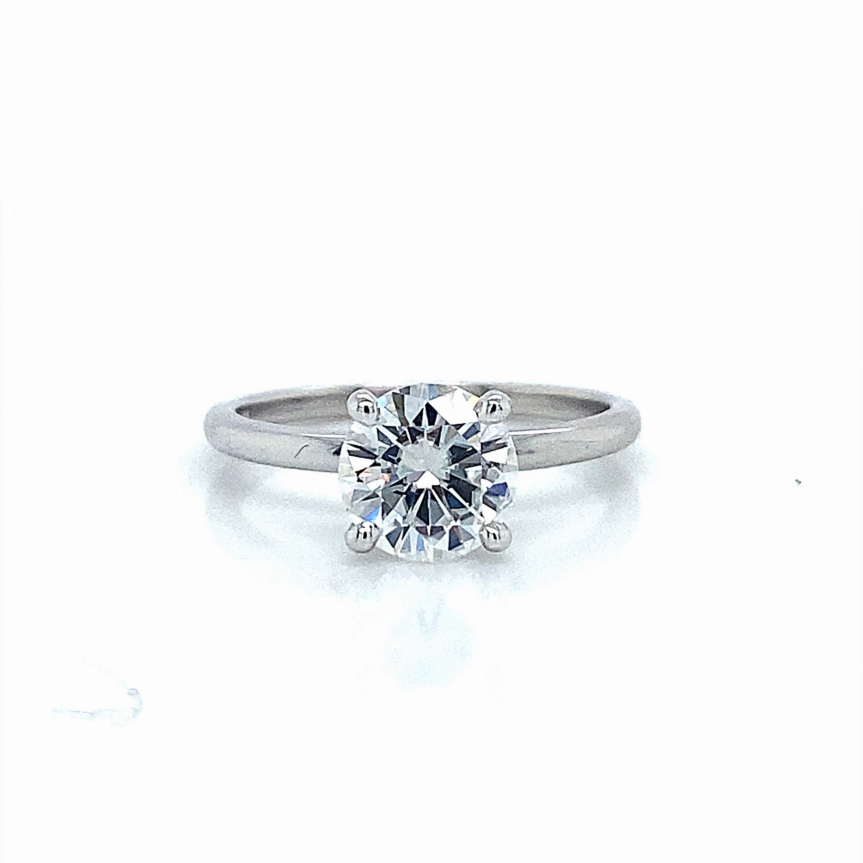 Day Vibe Bridal Look Round Moissanite Engagement Ring in 14K White Gold