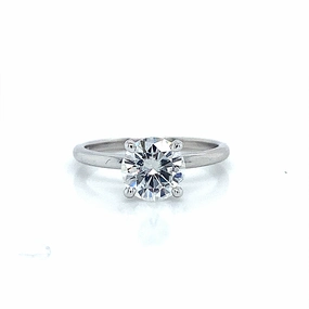 Day Vibe Bridal Look Round Moissanite Engagement Ring in 14K White Gold