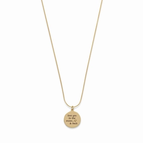 Vibrant Accent Gold-plated Sterling Silver Love You to the Moon and Back Necklace