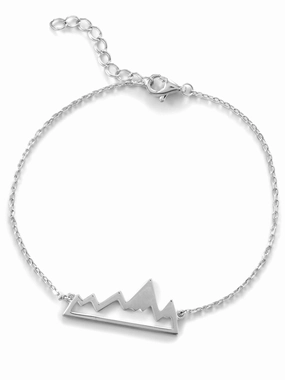 Mountain Range Bracelet Rhodium on Sterling Silver Adjustable Angular Edges Reliable Vision