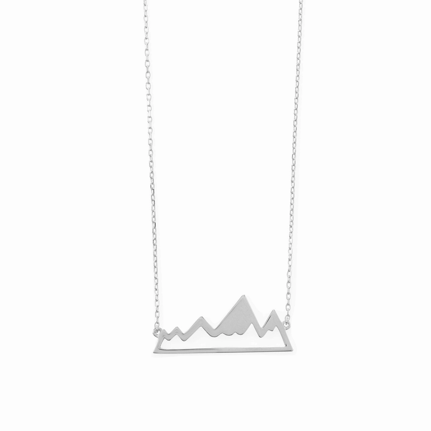 Mountain Range Necklace Rhodium on Sterling Silver Adjustable Elegant accessory Splendid Style
