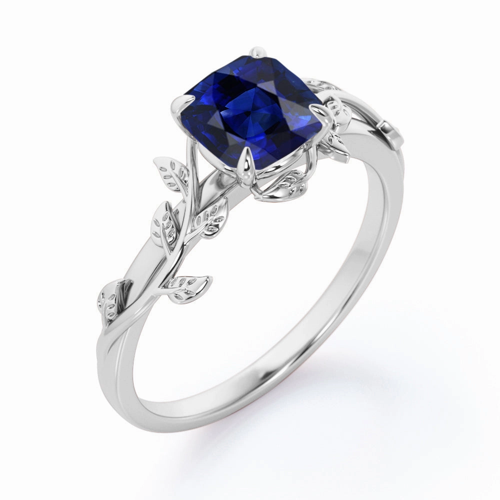 Featured Item Fashionable Accessory 1 Ct Cushion Cut Lab Sapphire Solitaire Engagement Ring