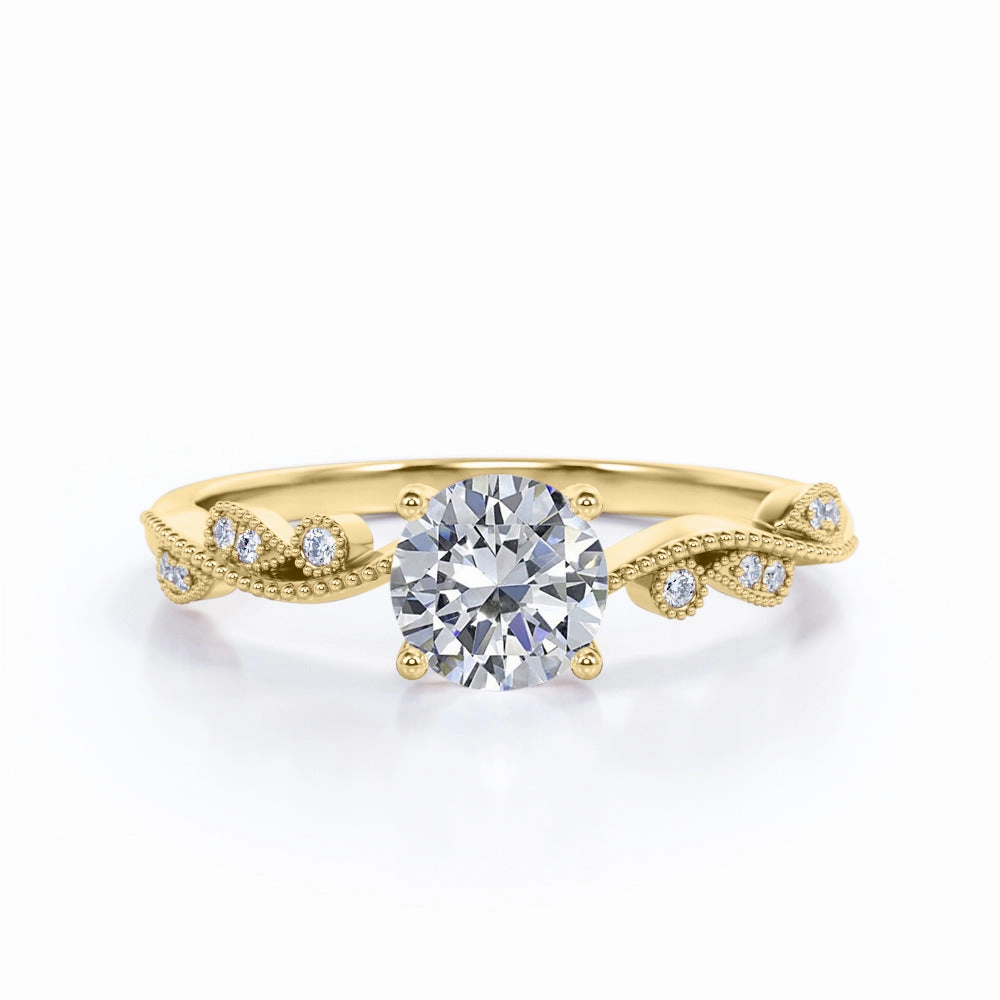 Nature 0.50 Ct Round Cut Diamond Engagement Ring Fashionable Piece