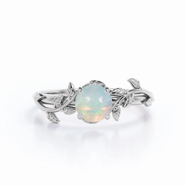 Balanced Motion Luxury Article Nature Inspire 1 Ct Round Lab Created Opal Engagement Ring