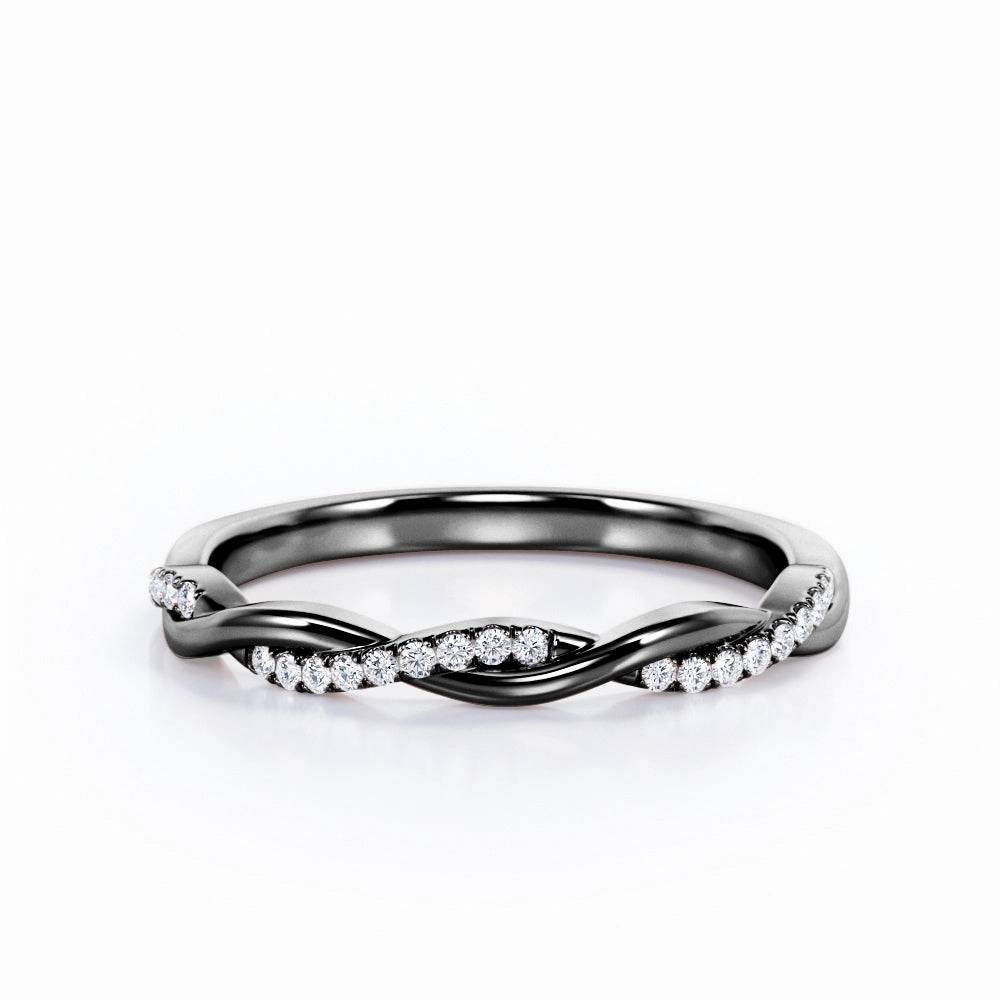 Half-Eternity Infinity 0.15 TCW Round Cut Wedding Band HighEnd Adornment