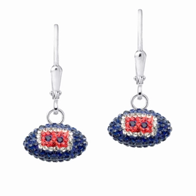 Night Accessory Sophisticated product New England Patriots Earrings Licensed NFL Team Crystal Footballs