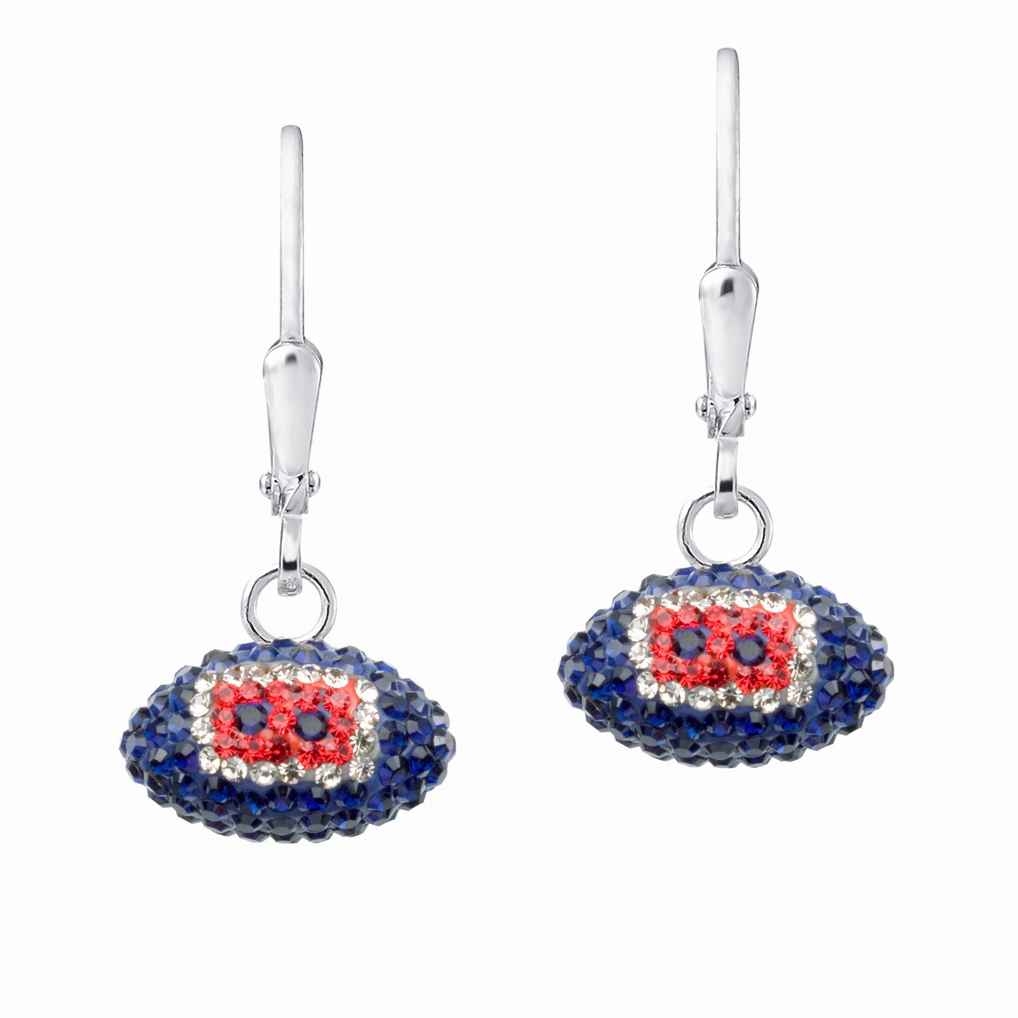 Night Accessory Sophisticated product New England Patriots Earrings Licensed NFL Team Crystal Footballs