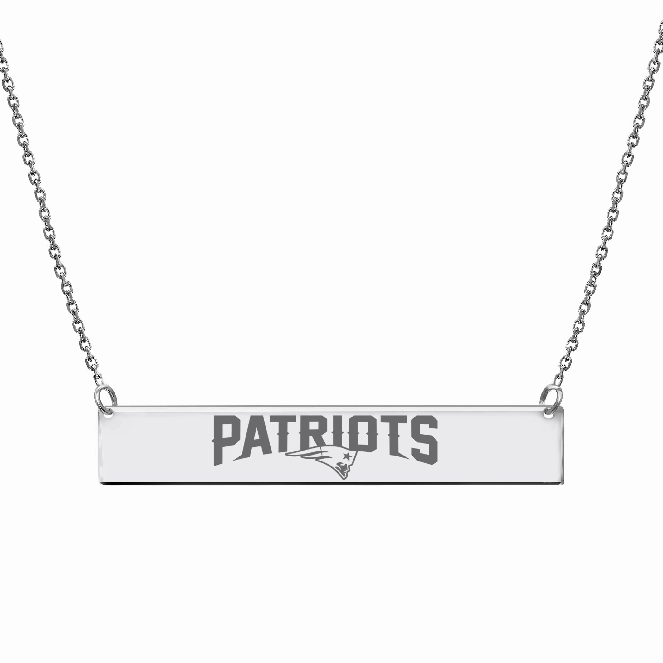 New England Patriots Licensed NFL Team Bar Necklace Sterling Silver Artisan Gift