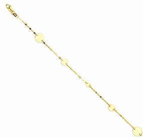 Opportune Composites Festive Vibes 14k Yellow Gold Disc with Mariner Chain Bracelet - Adjustable Length