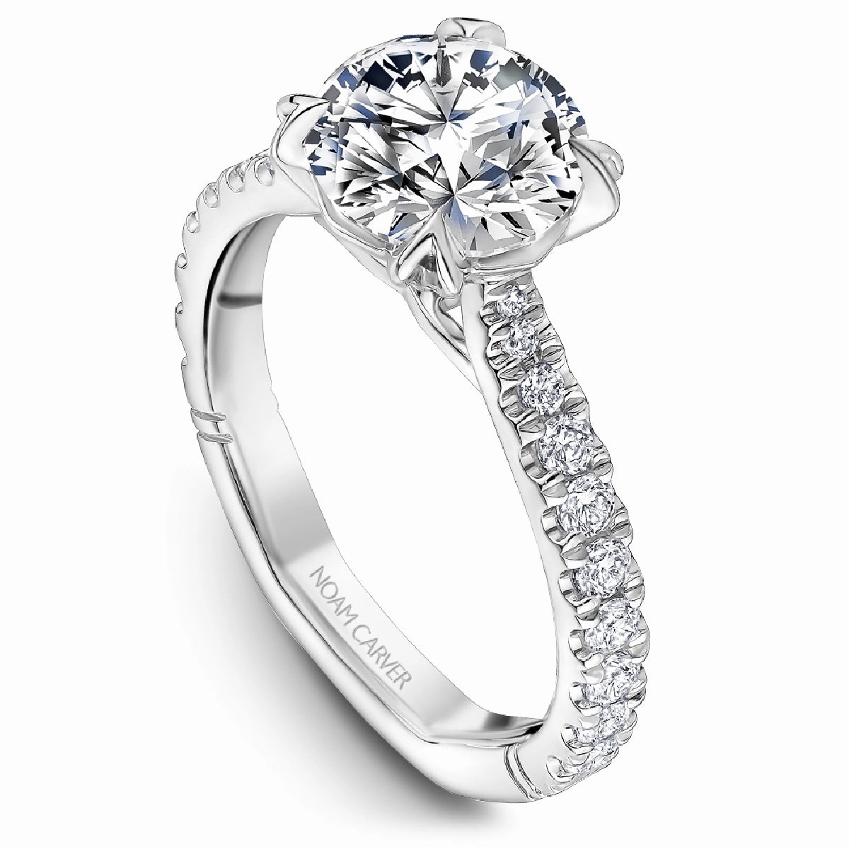 Urban Edge Classic Design Noam Carver Atelier Classic Diamond Engagement Ring Setting in White Gold