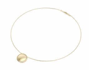 Fresh Edge Refined Piece Noam Carver Aura Collection 14K Yellow Gold Round Shape Diamonds Circle Pendant (.28ctw)