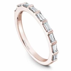 Noam Carver Baguette Diamond Wedding Band in Rose Gold Vibrant Shine