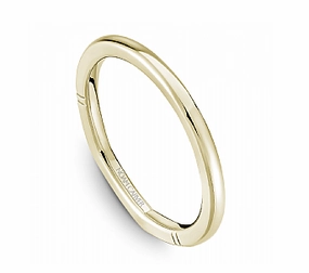 Noam Carver Classic Wedding Ring in 14K Yellow Gold Evening Ensemble Vibrant Spark