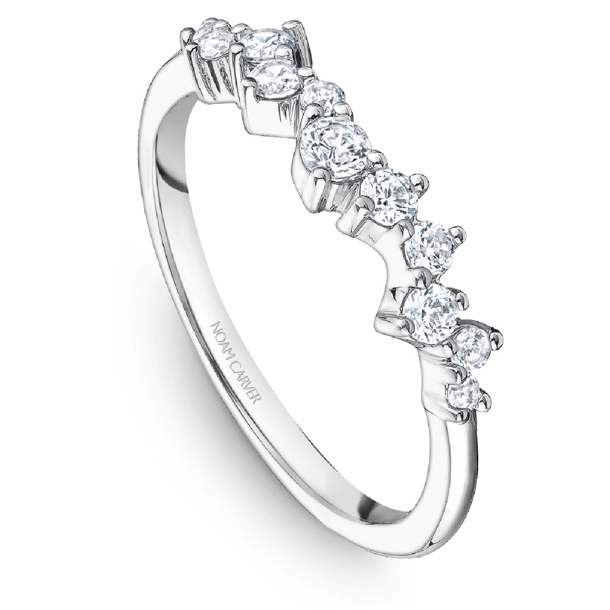 Noam Carver Constellation Diamond Wedding Band in White Gold Elegant Embellishments Dainty Spark