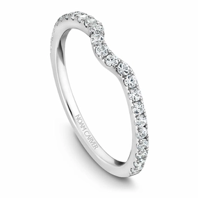 Textured Detail Special Look Noam Carver Contour Diamond Wedding Band in White Gold