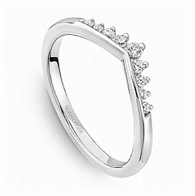 Noam Carver Contour Diamond Wedding Ring in 14K White Gold (0.13ctw) Gleaming Charm Handmade Glam
