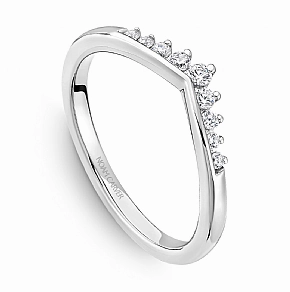 Noam Carver Contour Diamond Wedding Ring in 14K White Gold (0.13ctw) Gleaming Charm Handmade Glam
