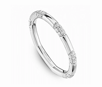 Noam Carver Half Anniversary Diamond Wedding Ring in 14K White Gold (0.18ctw) Handcrafted Beauty Unique Gem