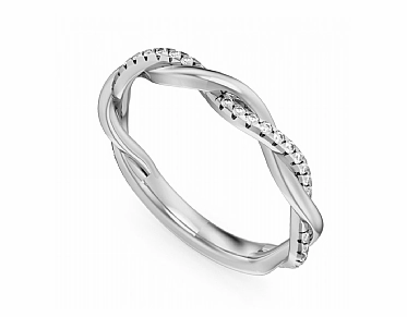 Noam Carver Half Anniversary Diamond Wedding Ring in 14K White Gold (0.19ctw) Charming Features Youth Set