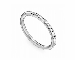 Layered Accent Noam Carver Half Anniversary Diamond Wedding Ring in 14K White Gold (0.35ctw)