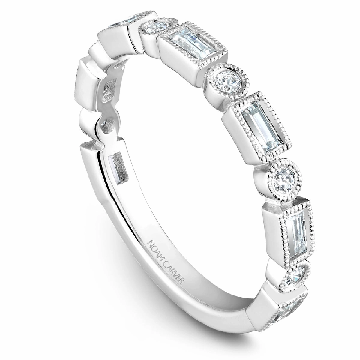Noam Carver Half Anniversary Diamond Wedding Ring in 14K White Gold (0.35ctw) Graceful Line