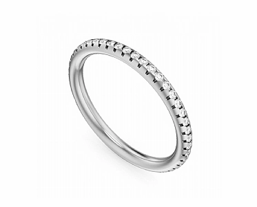 date night look Outdoor Style Noam Carver Half Anniversary Diamond Wedding Ring in 14K White Gold (0.35ctw)
