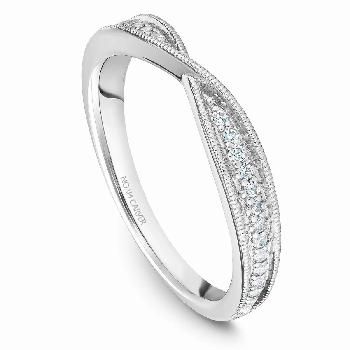 Noam Carver Half Anniversary Diamond Wedding Ring in 14K White Gold (0.35ctw) Stylish Highlight