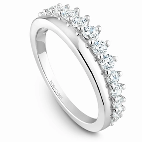Simple Look Noam Carver Half Anniversary Diamond Wedding Ring in 14K White Gold (0.74ctw)
