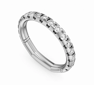 Noam Carver Half Anniversary Diamond Wedding Ring in 14K White Gold (0.80ctw) Exquisite Piece