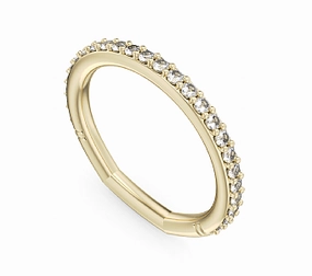 Noam Carver Half Anniversary Diamond Wedding Ring in 14K Yellow Gold (0.35ctw) Shining Detail
