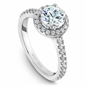 Effortless Sparkle Gorgeous Finish Noam Carver Halo Engagement Ring Setting in White Gold
